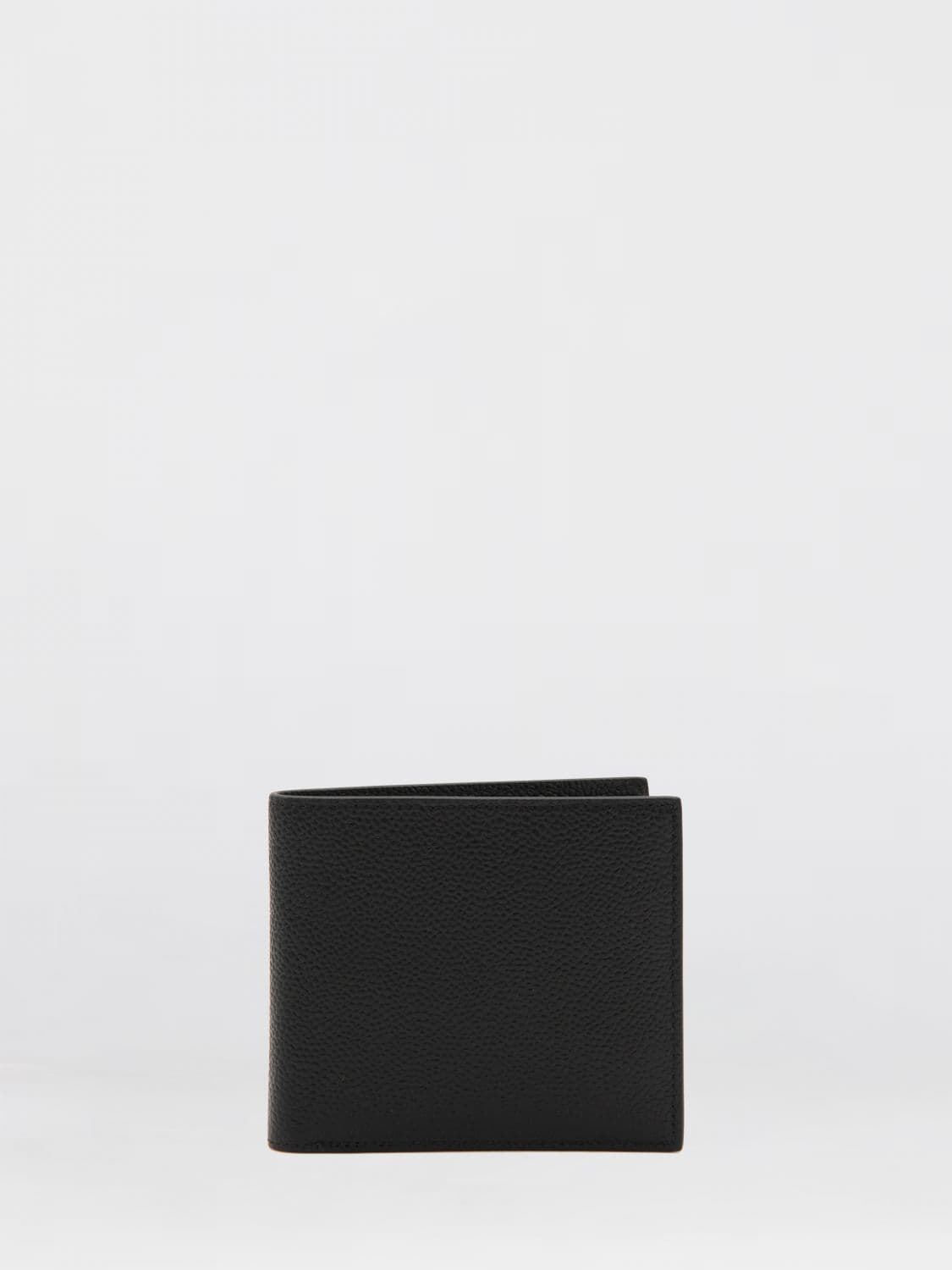 Thom Browne Bifold Wallet in Grained Leather with 4-Bar Detail and Interior Slots