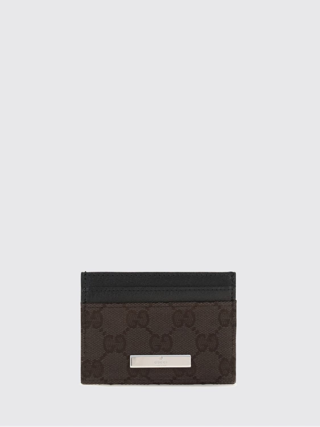 Gucci GG Monogram Jacquard Fabric and Smooth Leather Flat Card Holder