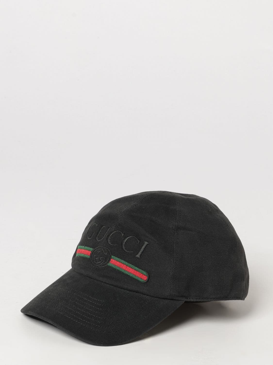 Gucci Striped Cotton Baseball Cap with Embroidered Logo