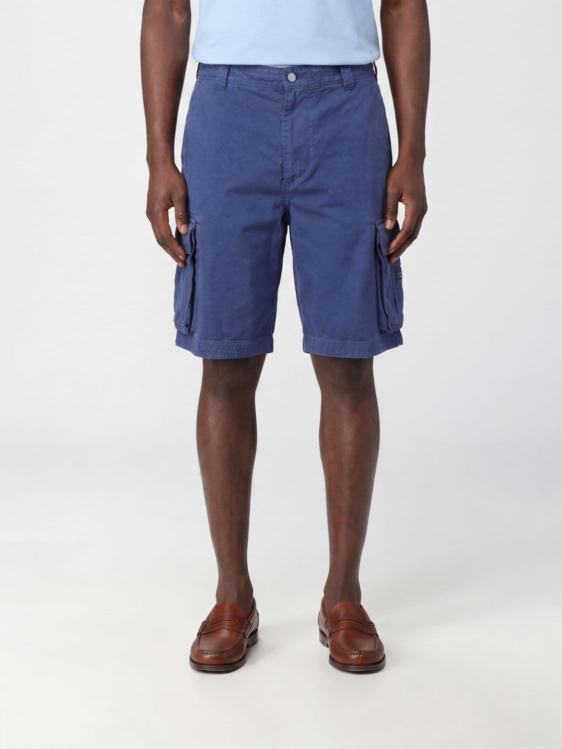 Erl Cotton Cargo Shorts with Mid-Rise Waist and Side Pockets