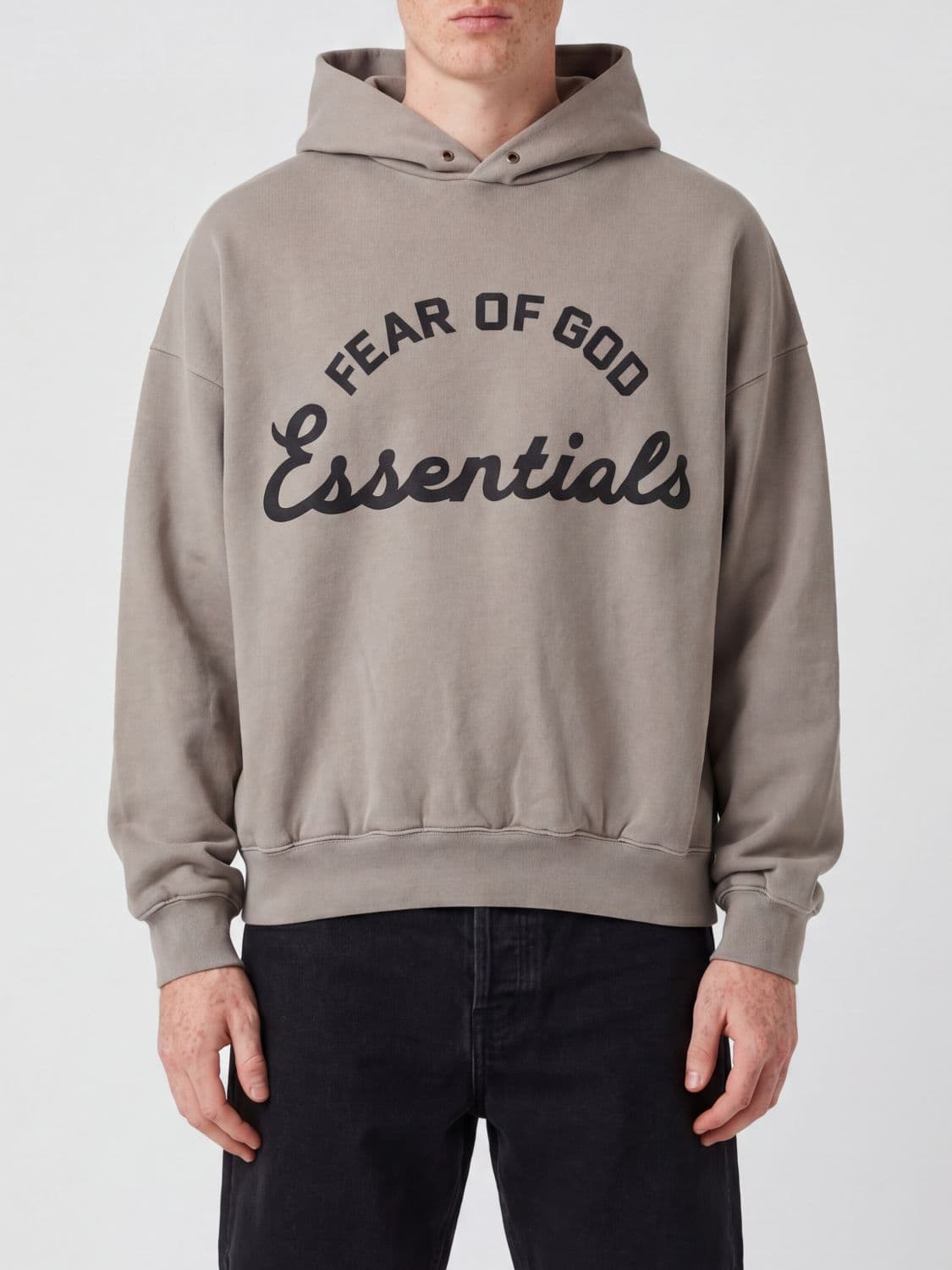 Fear Of God Cotton Hoodie with Logo and Dropped Shoulders