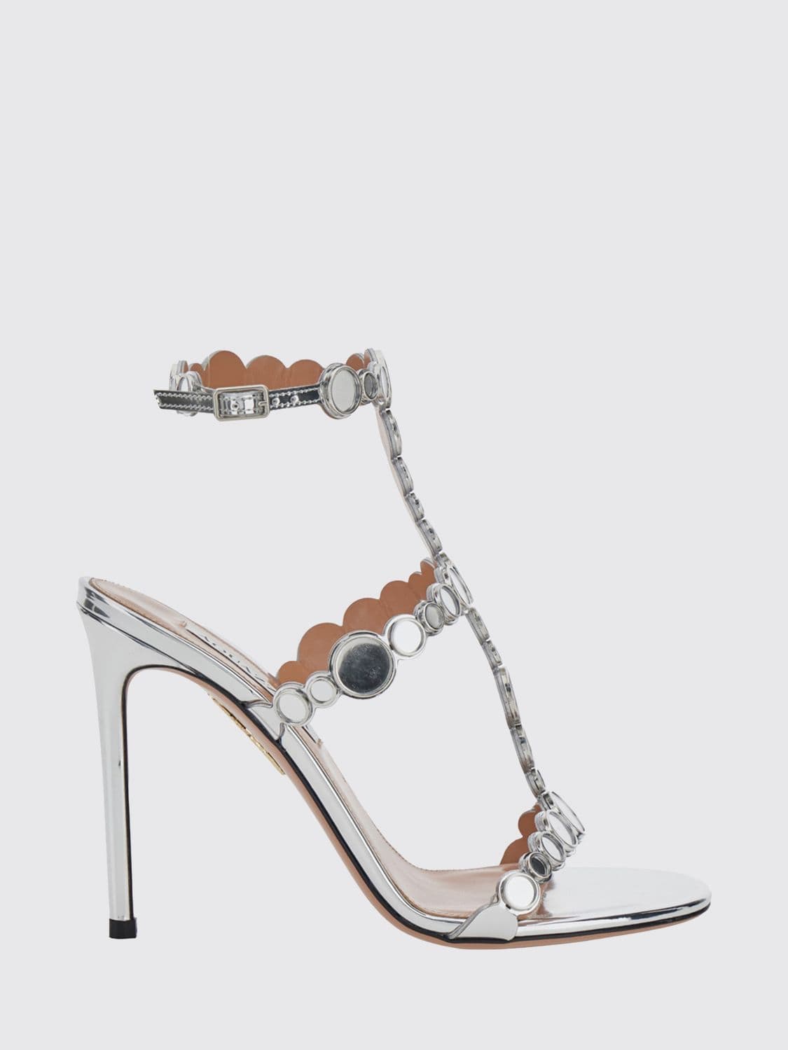 Aquazzura Afterglow Sandals with Crystals and a High Stiletto Heel