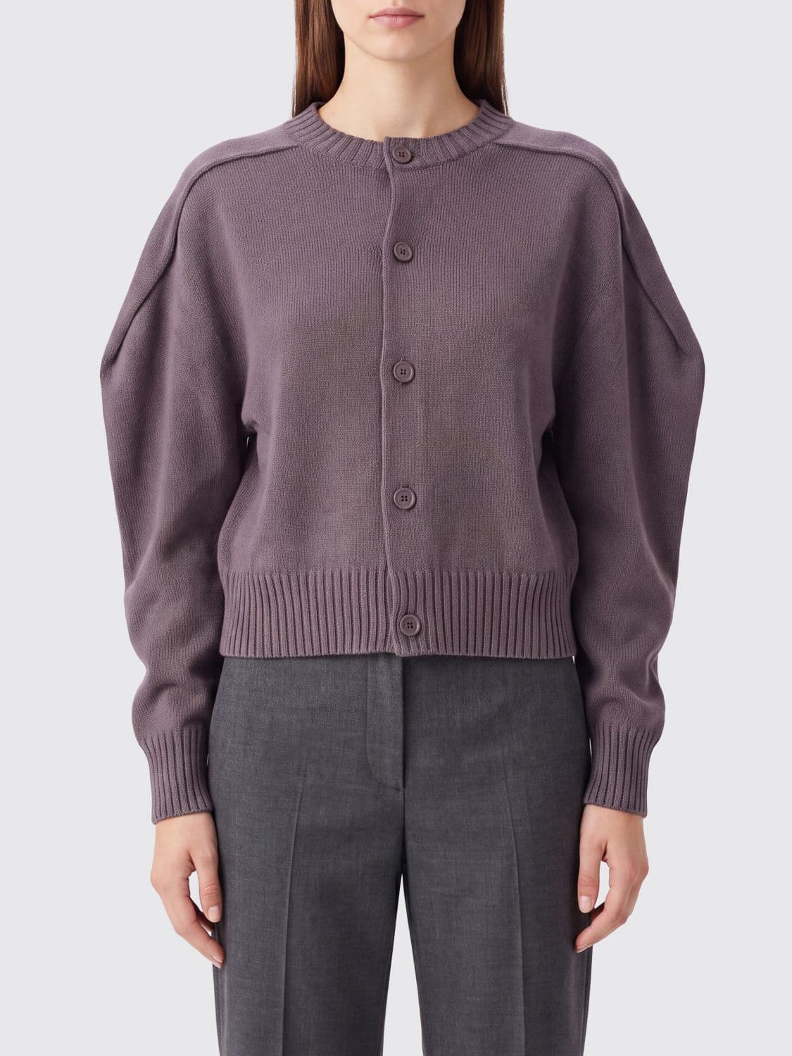 Issey Miyake Relaxed Fit Cotton-Blend Cardigan with a Crew Neck · 2