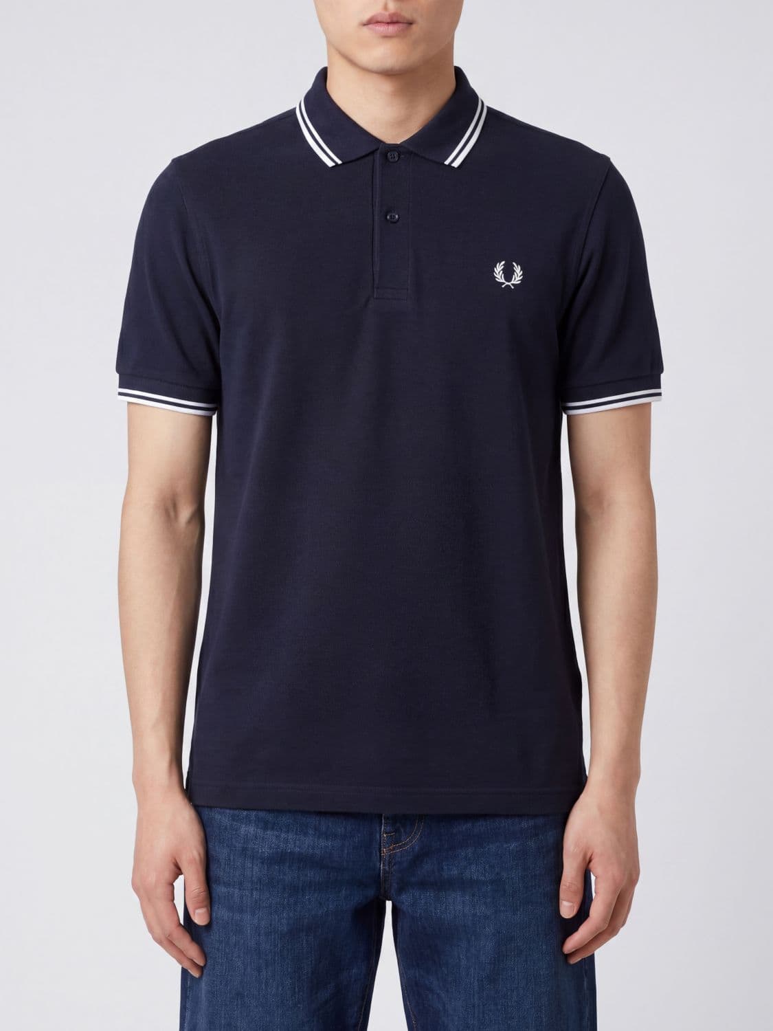 Fred Perry Cotton Polo Shirt with Contrast Tipping and Embroidered Logo