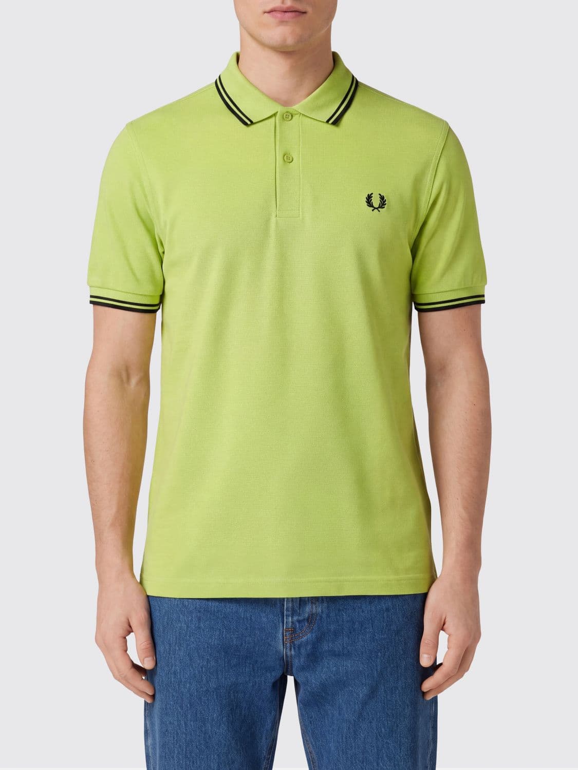 Fred Perry Cotton Polo Shirt with Contrast Tipping and Embroidered Logo