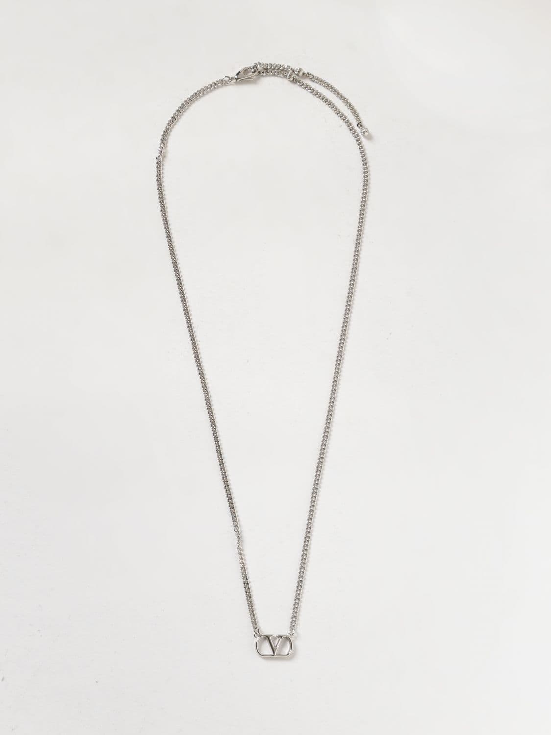 Valentino Garavani VLogo Signature Chrome-Plated Brass Necklace · OS