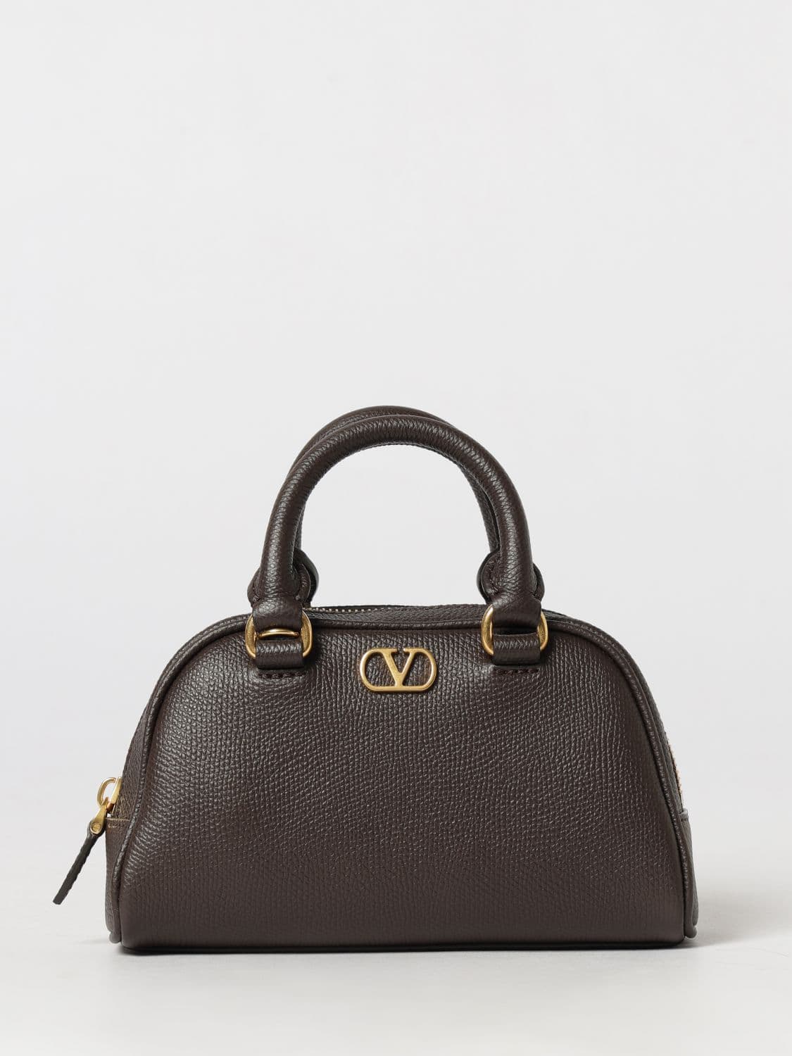 Valentino Garavani VLogo Signature Mini Bowling Bag in Grained Leather · OS