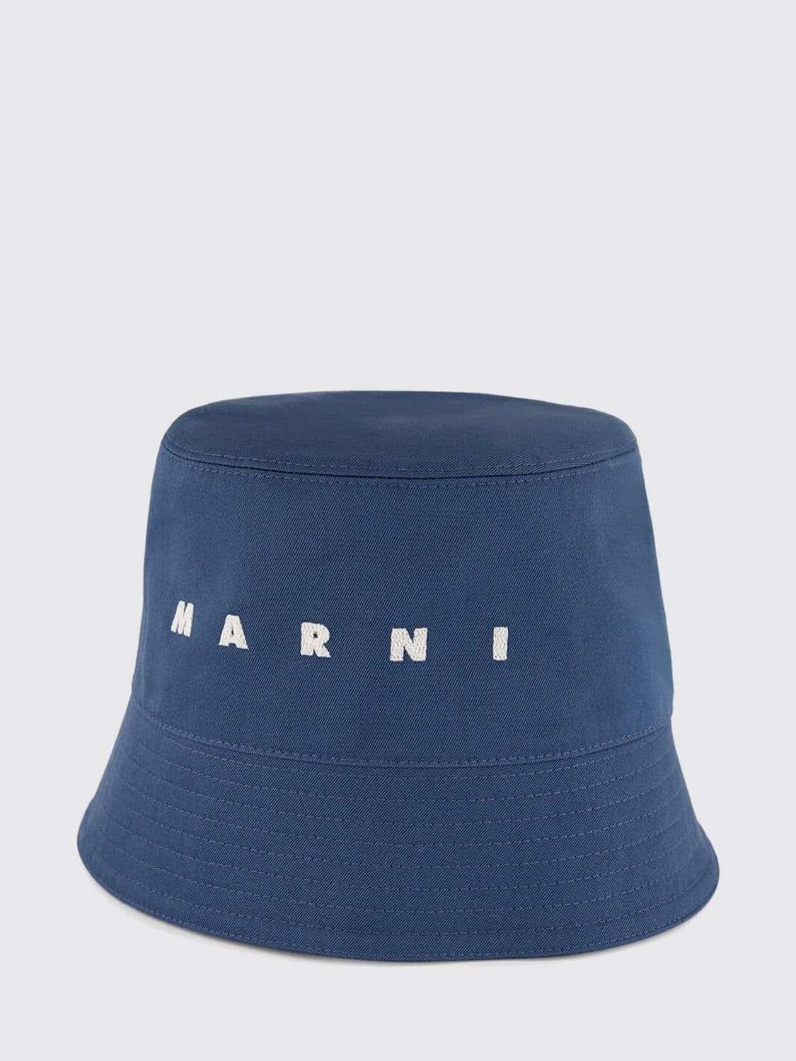 Marni Cotton Bucket Hat with Contrast Logo · S