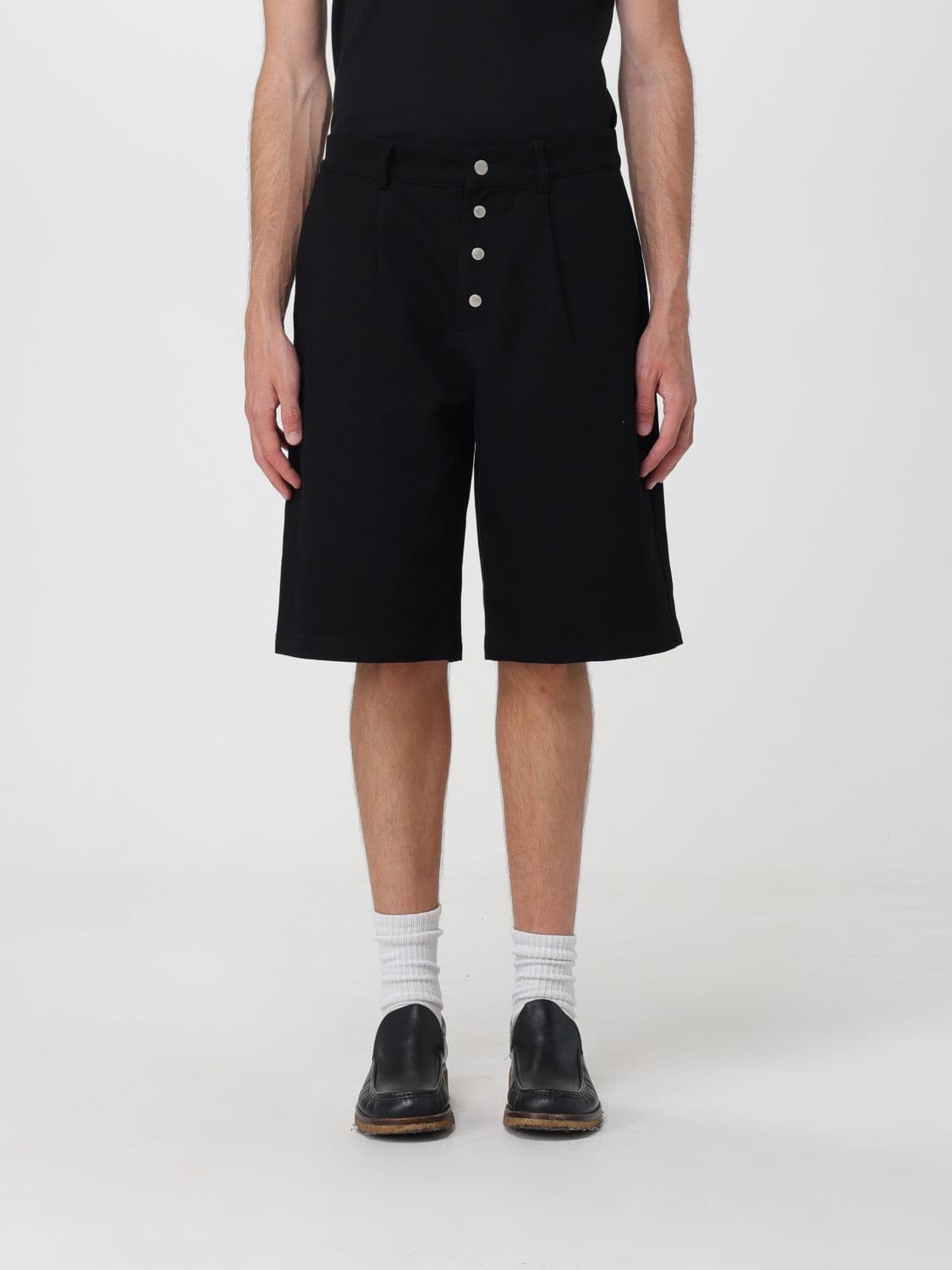 Carrer Wide-Leg Cotton Chino Shorts with Slash Pockets