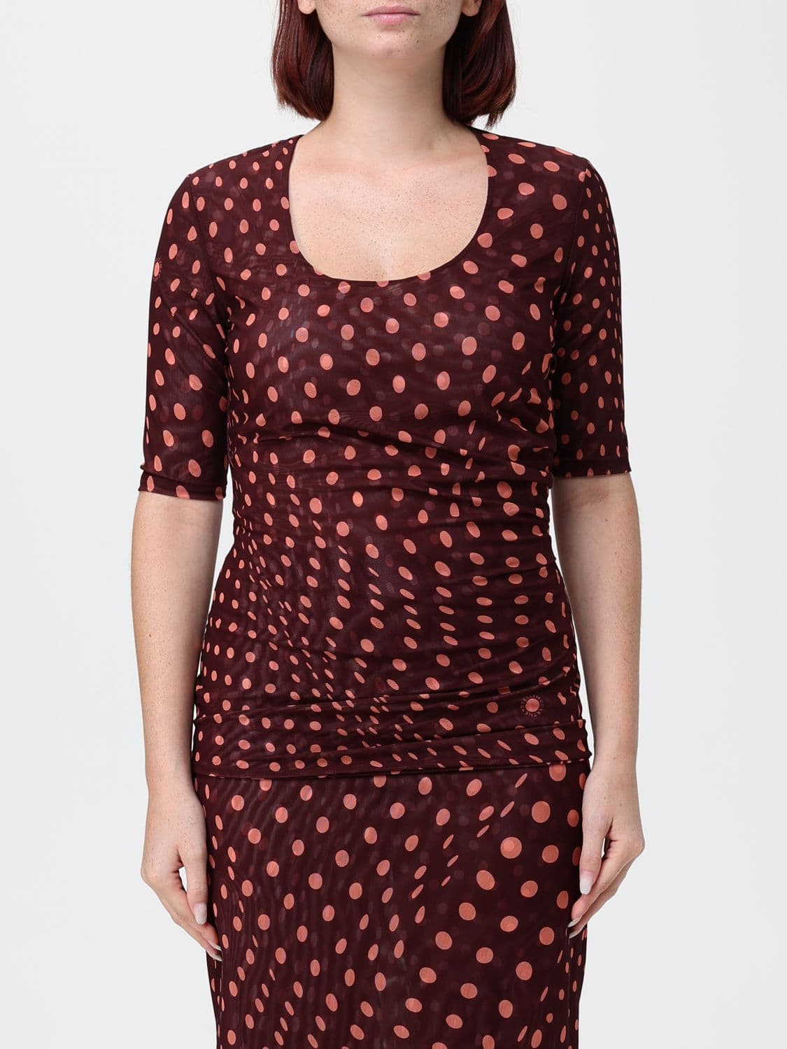 Stella Mccartney Slim Fit Polka Dot Short-Sleeved Jersey Top