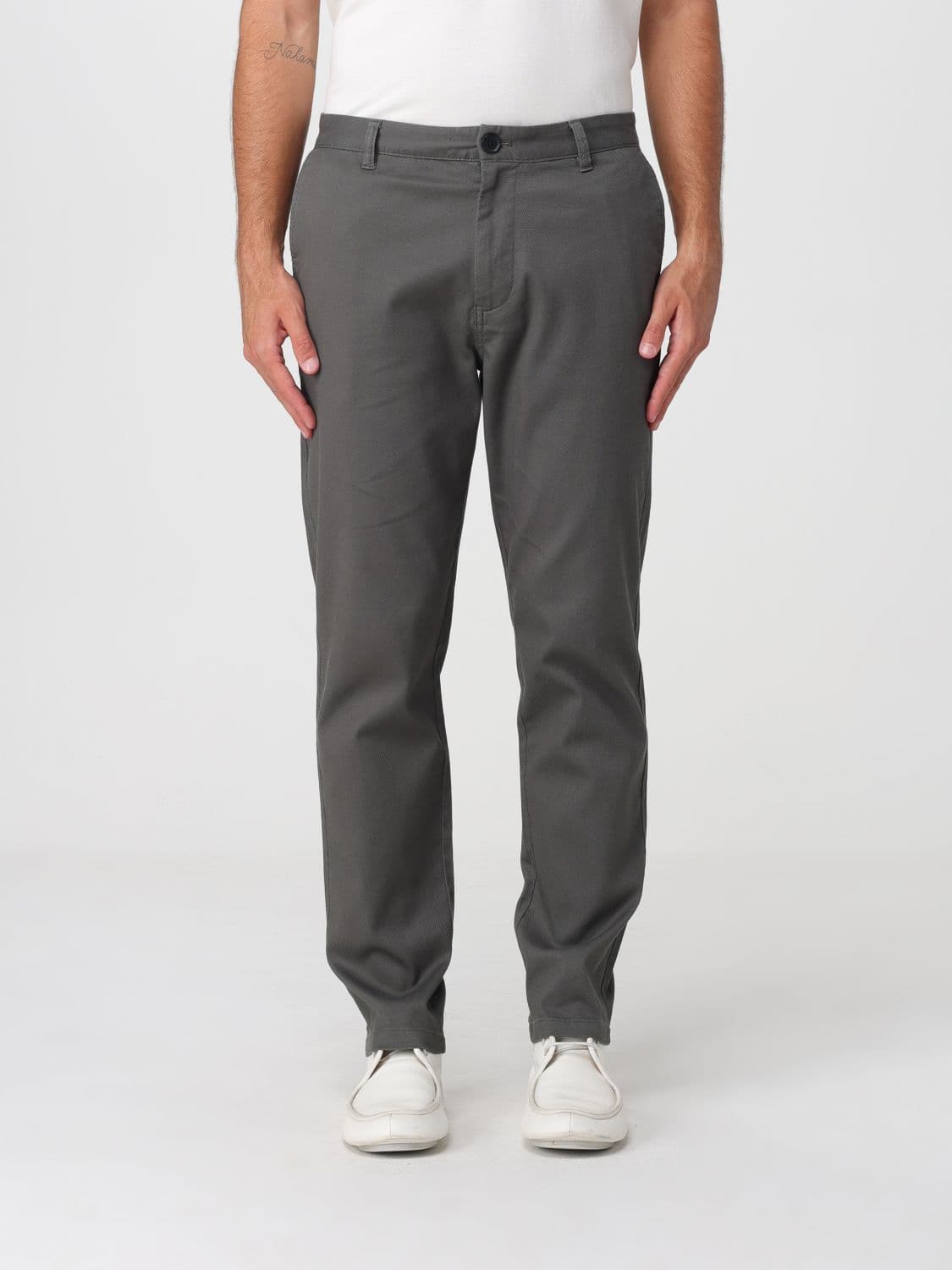 Armani Exchange Slim Fit Stretch Cotton Chino Trousers with American Pockets