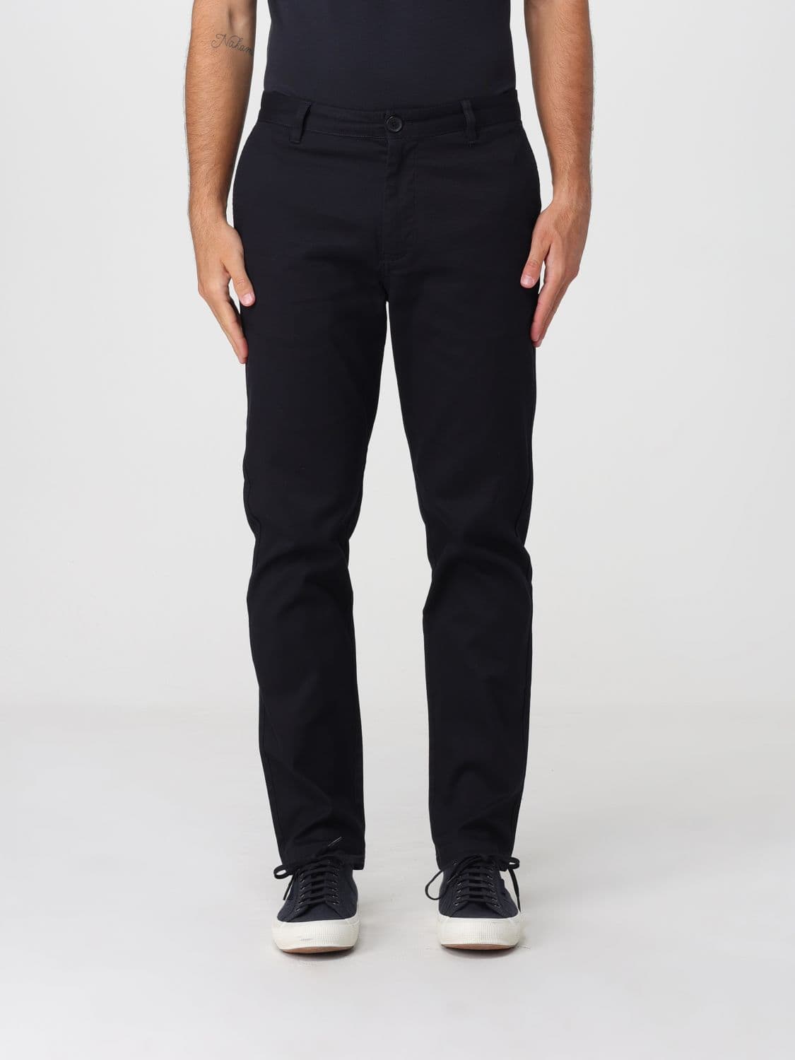 Armani Exchange Slim Fit Stretch Cotton Chino Trousers with American Pockets
