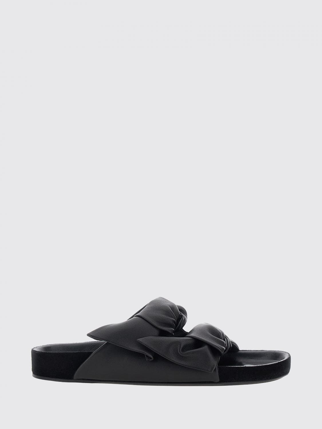 Isabel Marant Lennyo Leather Flat Sandals with Decorative Knot · 36