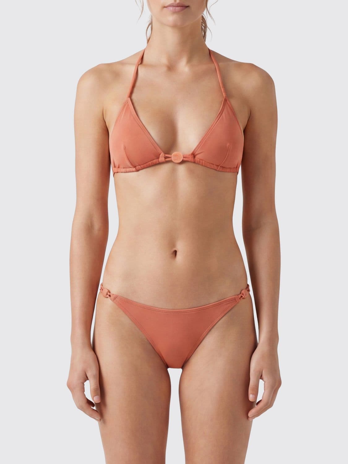 Eres Triangle Bikini Top in Polyamide with Embroidery and Bead Embellishments