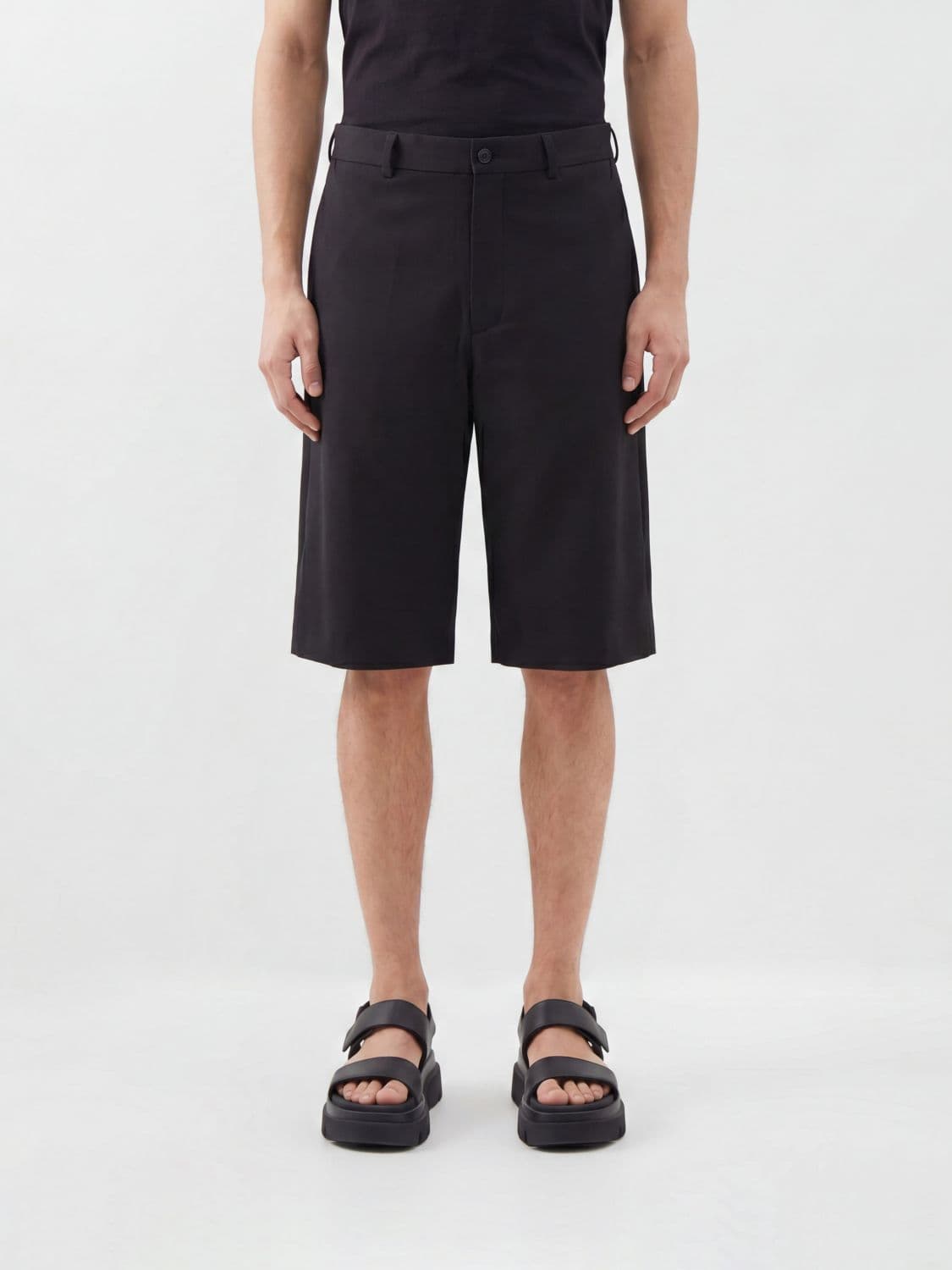 Comme Des Garçons Homme Plus Knee-Length Pure Wool Chino Shorts