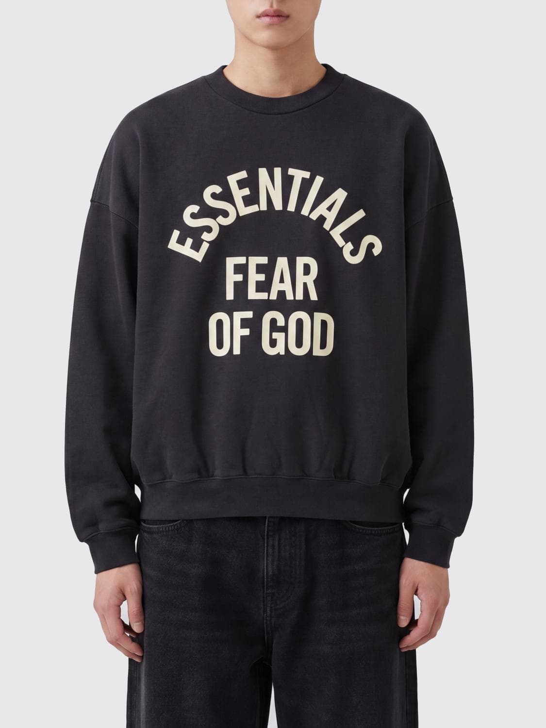 Fear Of God Relaxed Fit Crew Neck Cotton Sweatshirt with Contrast Logo