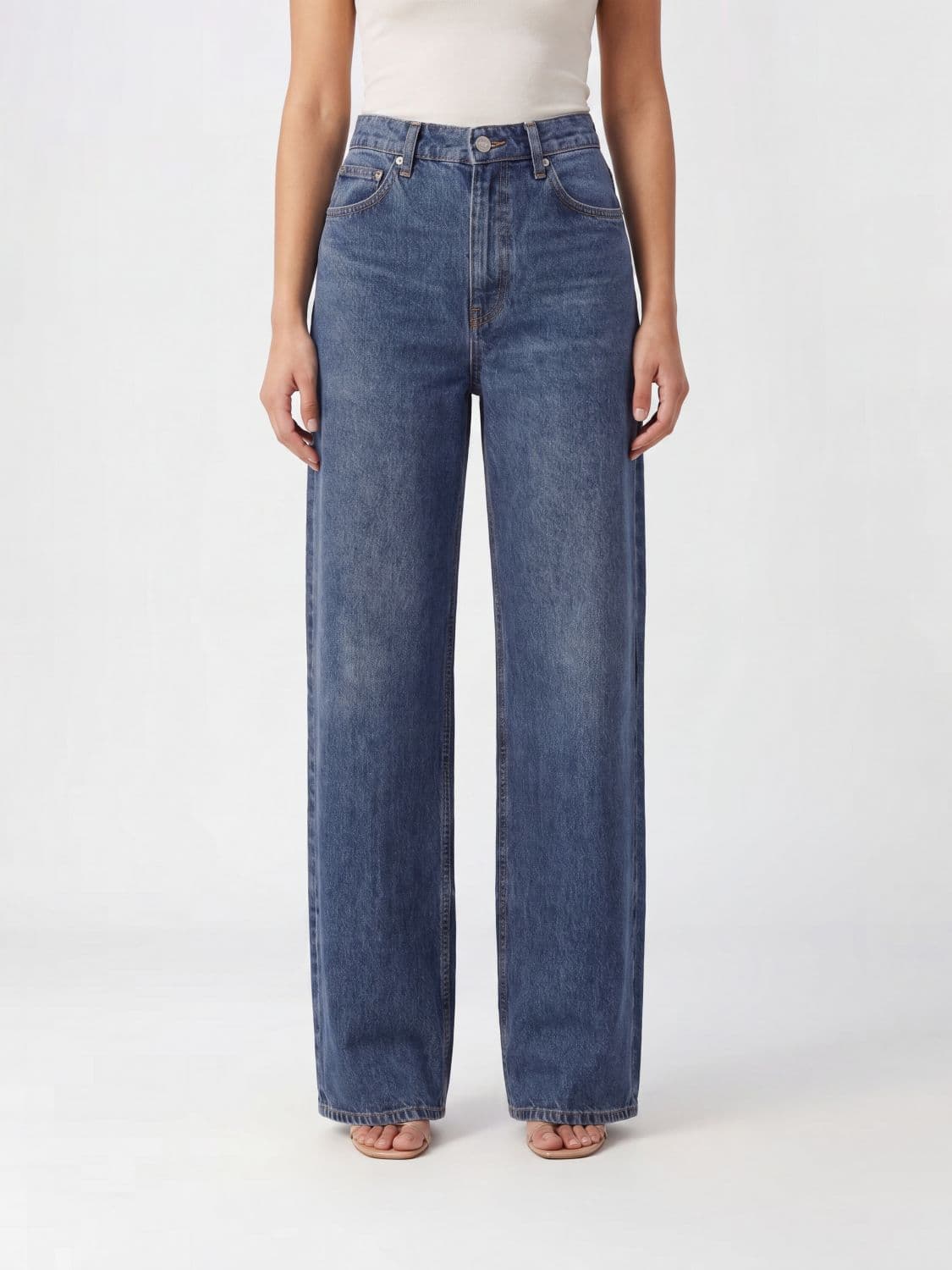 Rag & bone Andi High-Waisted Flared Cotton Denim Jeans with Five Pockets