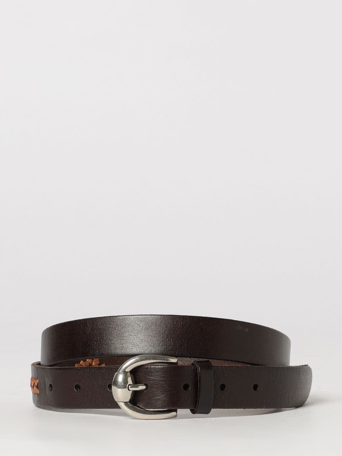 Brunello Cucinelli Bicolour Woven Leather Belt with Pin Buckle Clasp · 100
