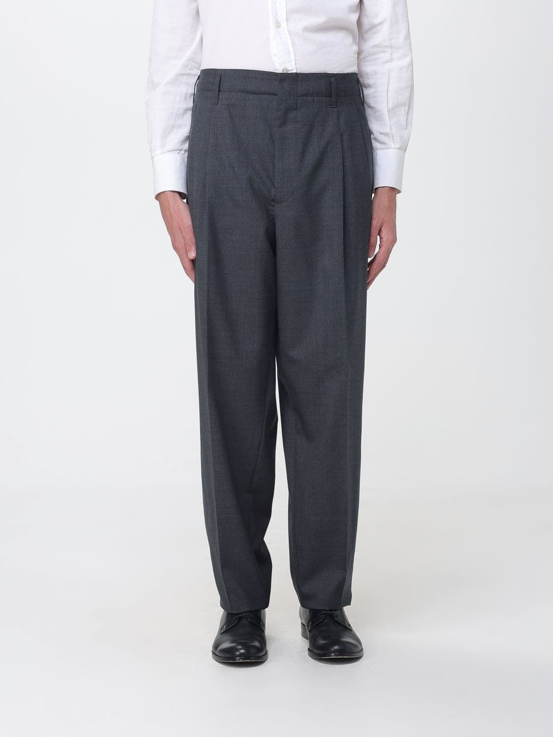 Brunello Cucinelli Wide-Leg Wool Tailored Trousers