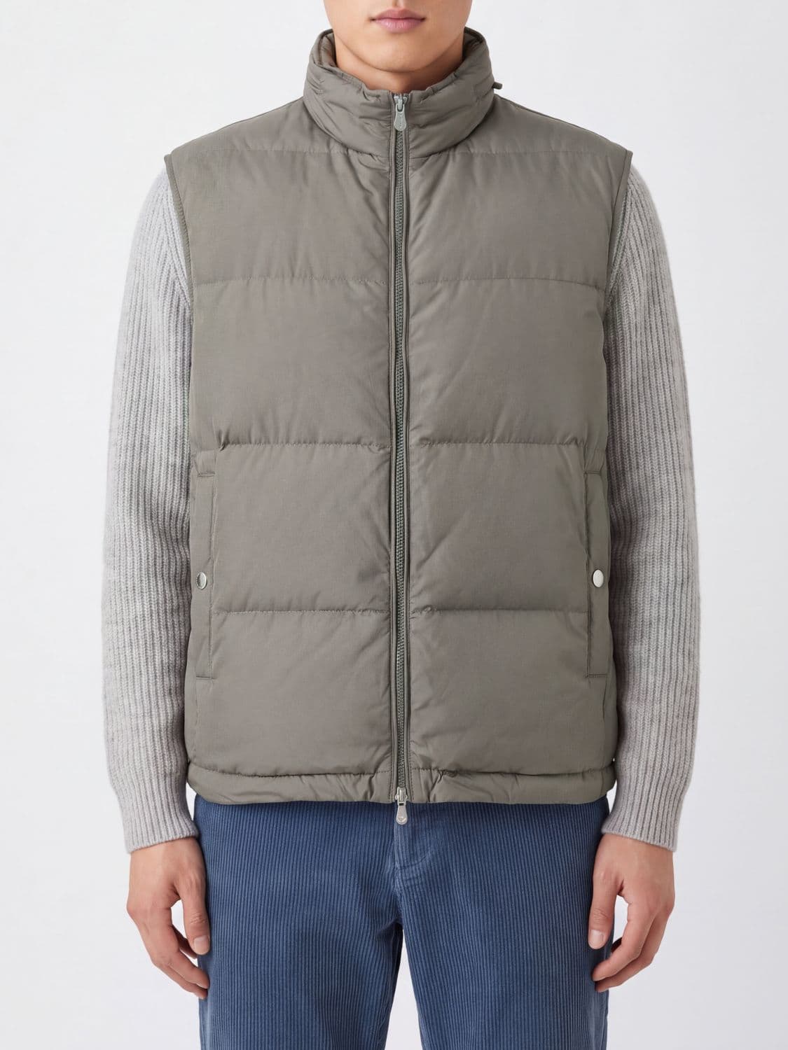 Brunello Cucinelli Quilted Nylon Padded Gilet with Packable Hood