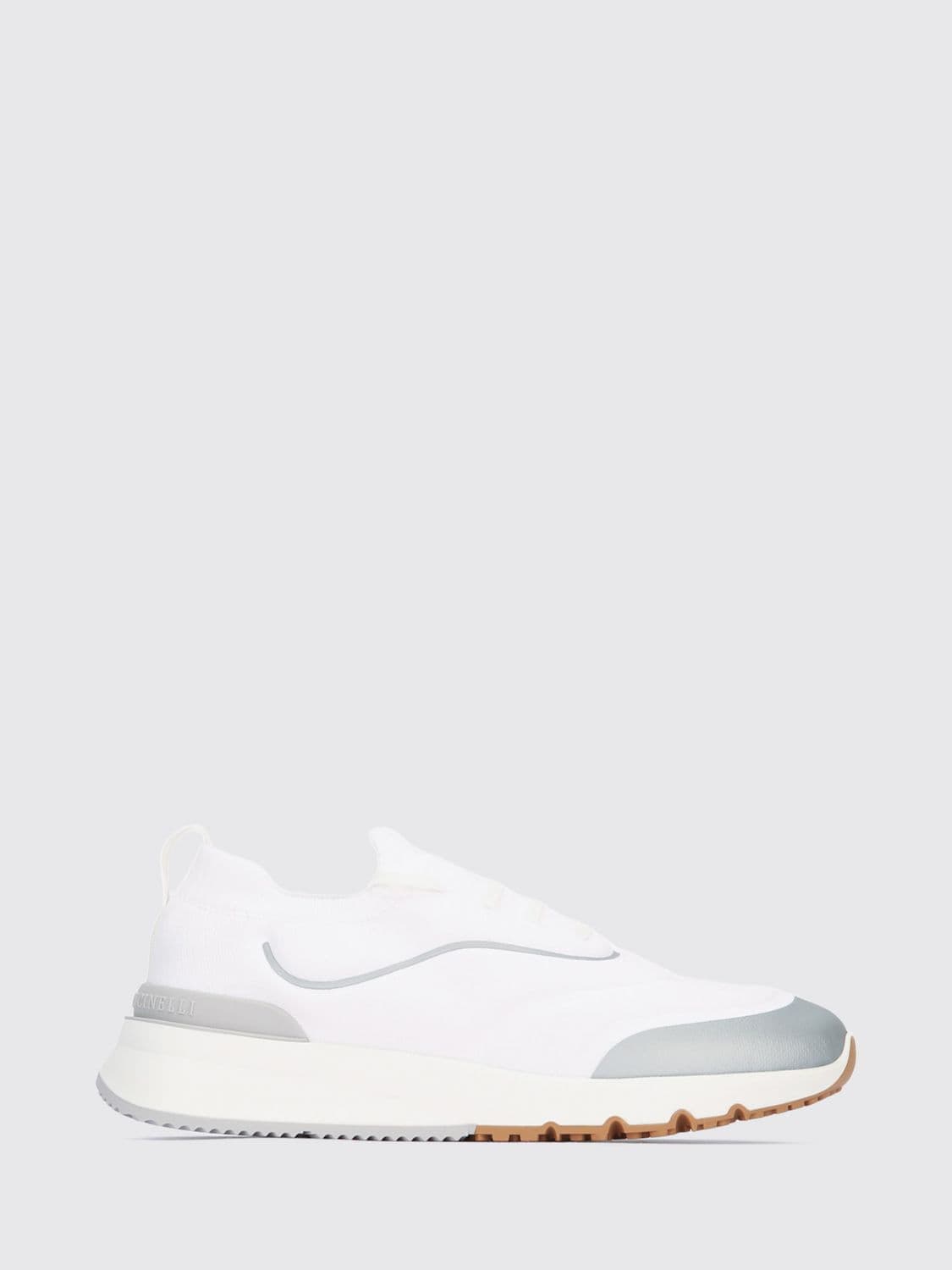 Brunello Cucinelli Knit Low-Top Sneakers in Cotton Blend with Elasticated Ankle