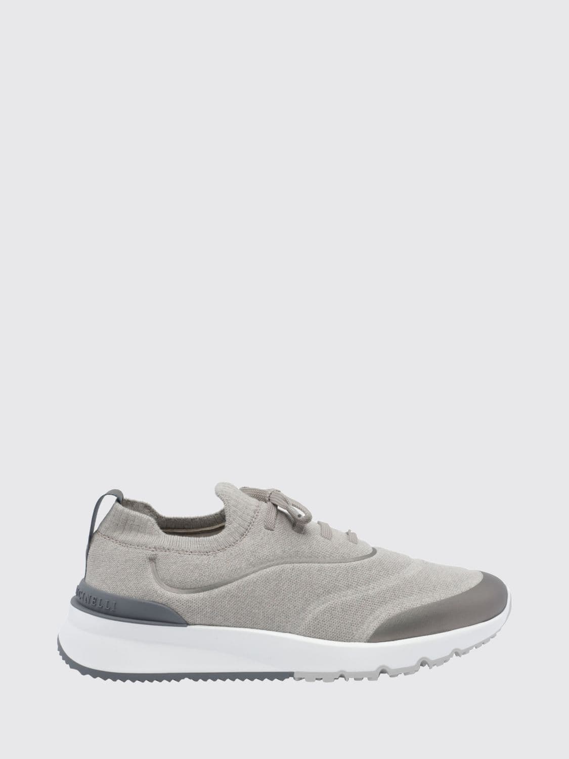Brunello Cucinelli Knit Low-Top Sneakers in Cotton Blend with Elasticated Ankle