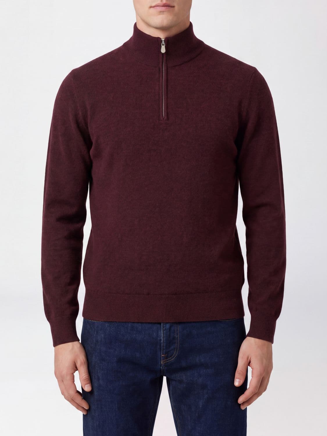 Brunello Cucinelli Slim Fit Half-Zip Cashmere Turtleneck Jumper