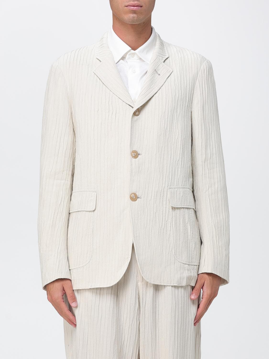 Emporio Armani Single-Breasted Viscose Blazer with Patch Pockets · 52