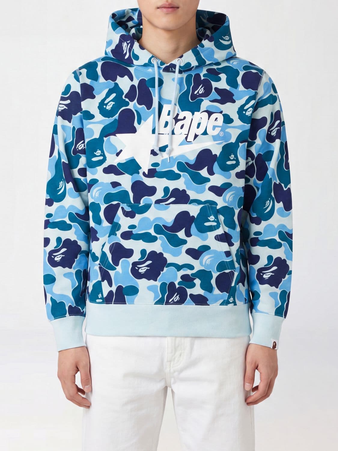 Bape Camouflage Print Cotton Hoodie with Slim Fit · XL