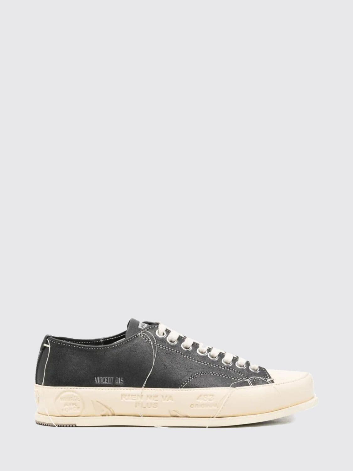 Premiata Vincent Low-Top Calfskin Trainers with Rubber Toe