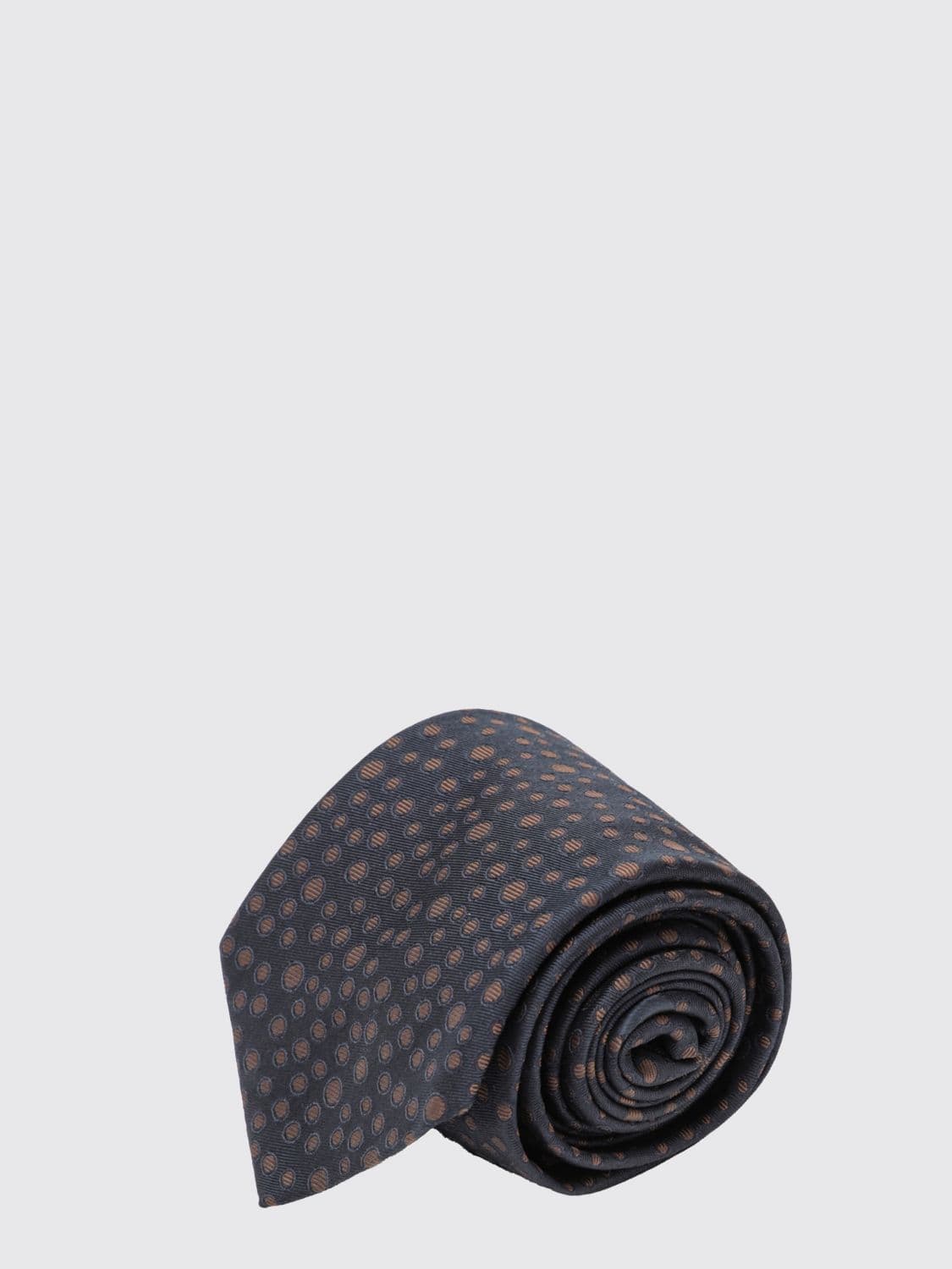 Ferragamo Polka-Dot Pattern Silk Tie with Jacquard Logo