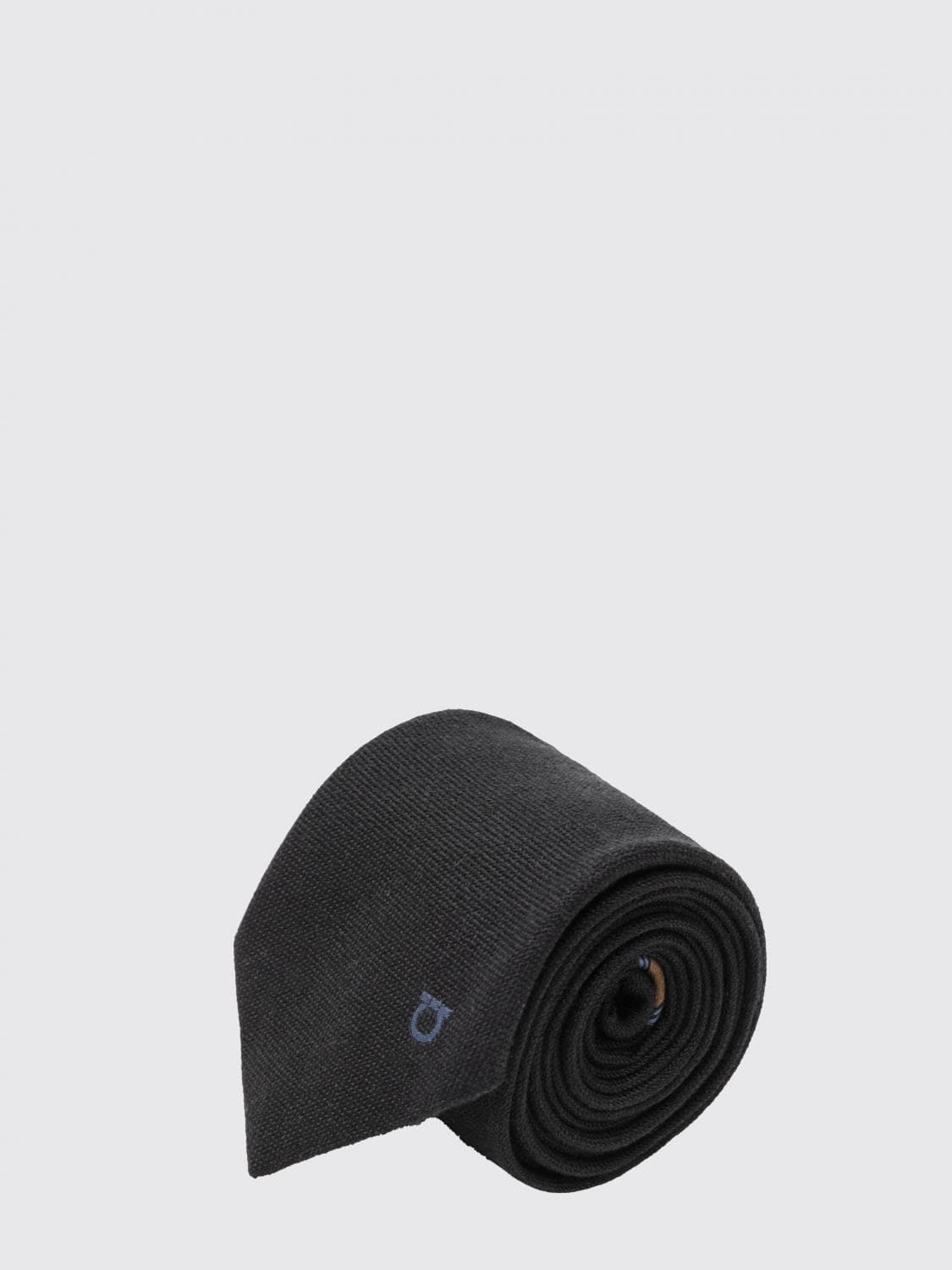 Ferragamo Classic Silk and Cashmere Tie with Jacquard Monogram Pattern · OS