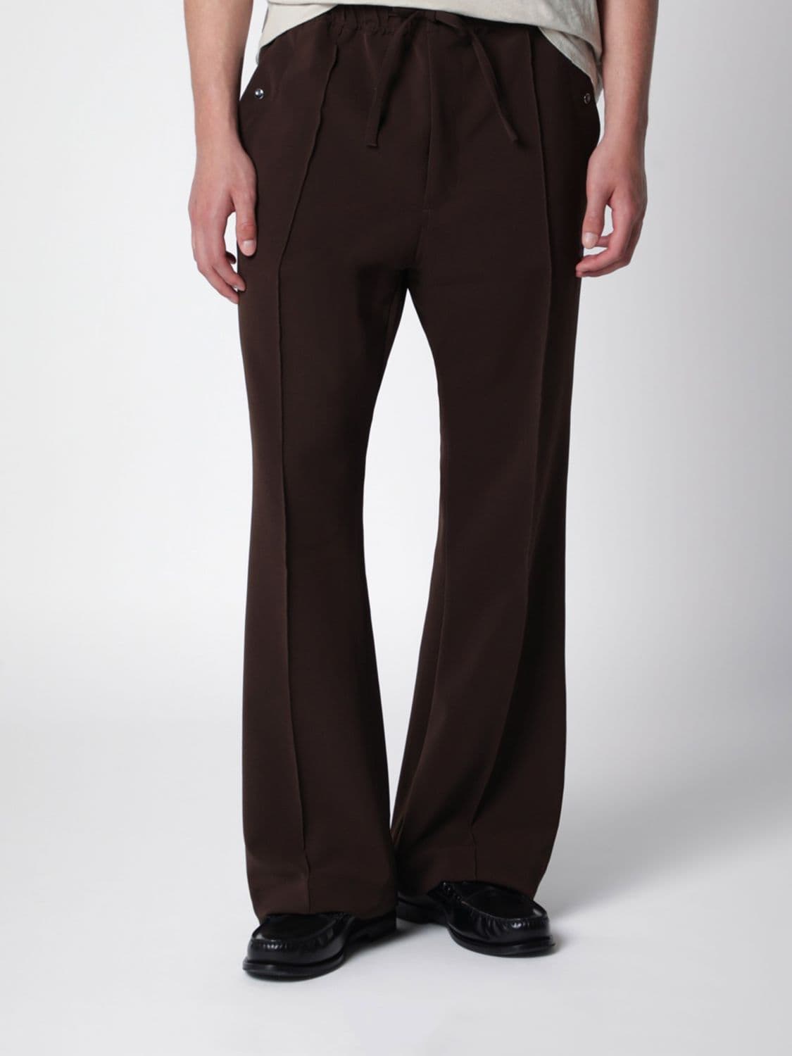 Needles Flared Stretch Technical Fabric Trousers with Elasticated Waist · M