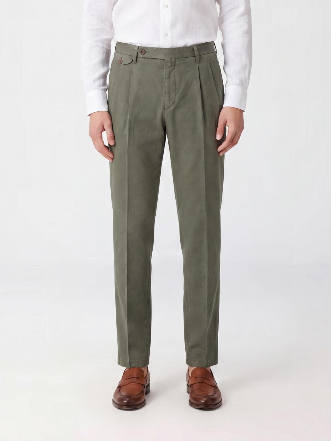 Briglia 1949 Slim Fit Chinos in a Cotton and Linen Blend