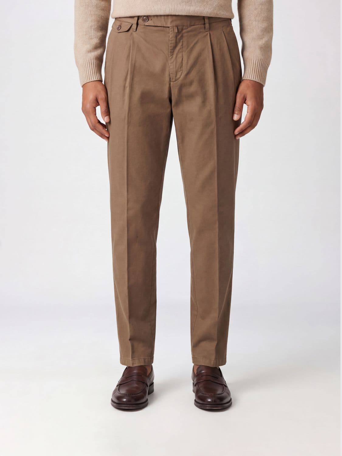 Briglia 1949 Slim Fit Chinos in a Cotton and Linen Blend