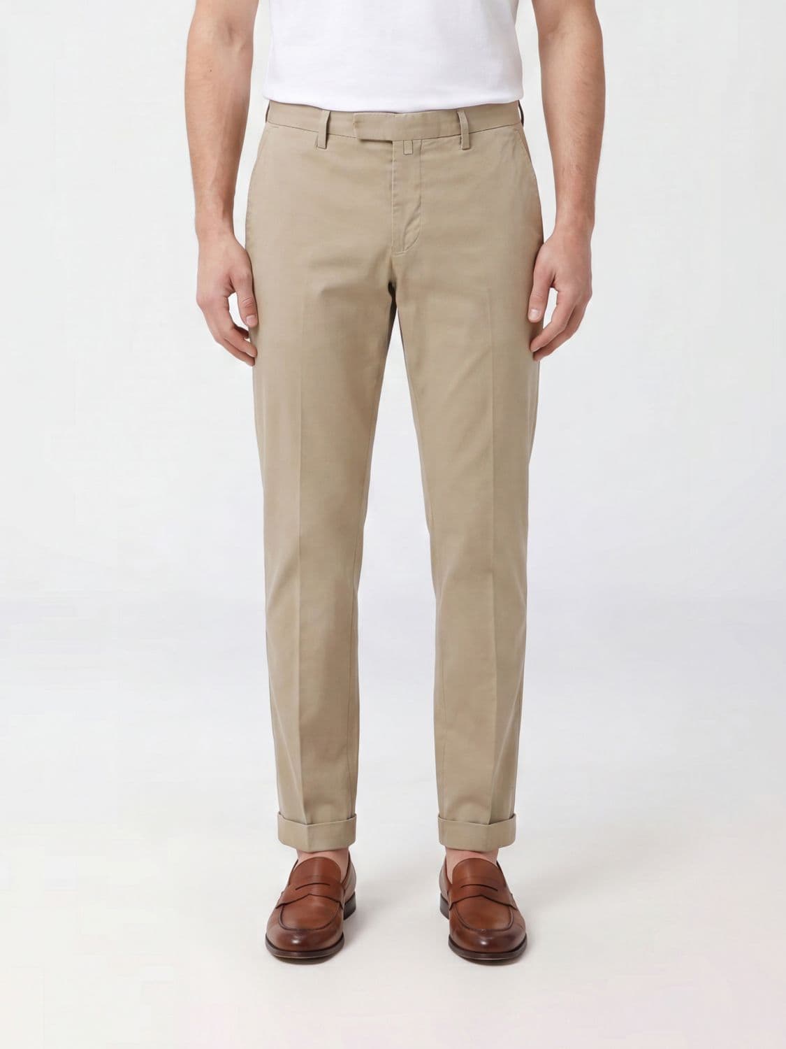 Briglia 1949 Slim Fit Tailored Trousers in a Cotton and Linen Blend