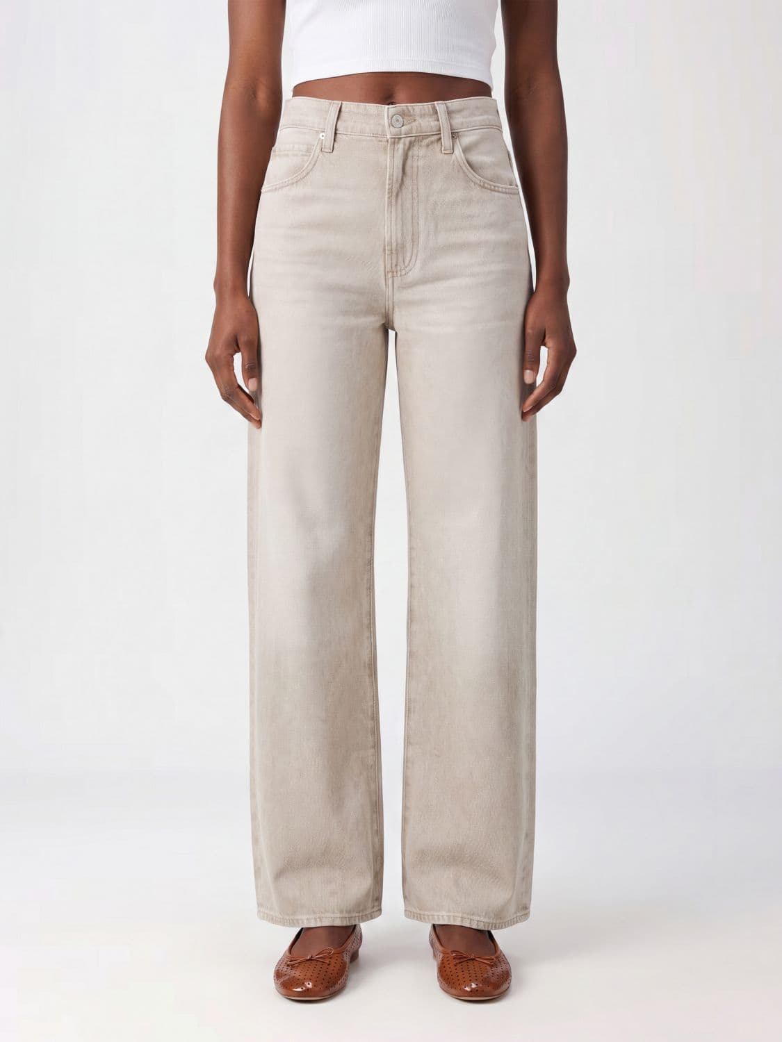 Paige Arellia High-Waisted Wide Leg Jeans in Recycled Cotton Denim