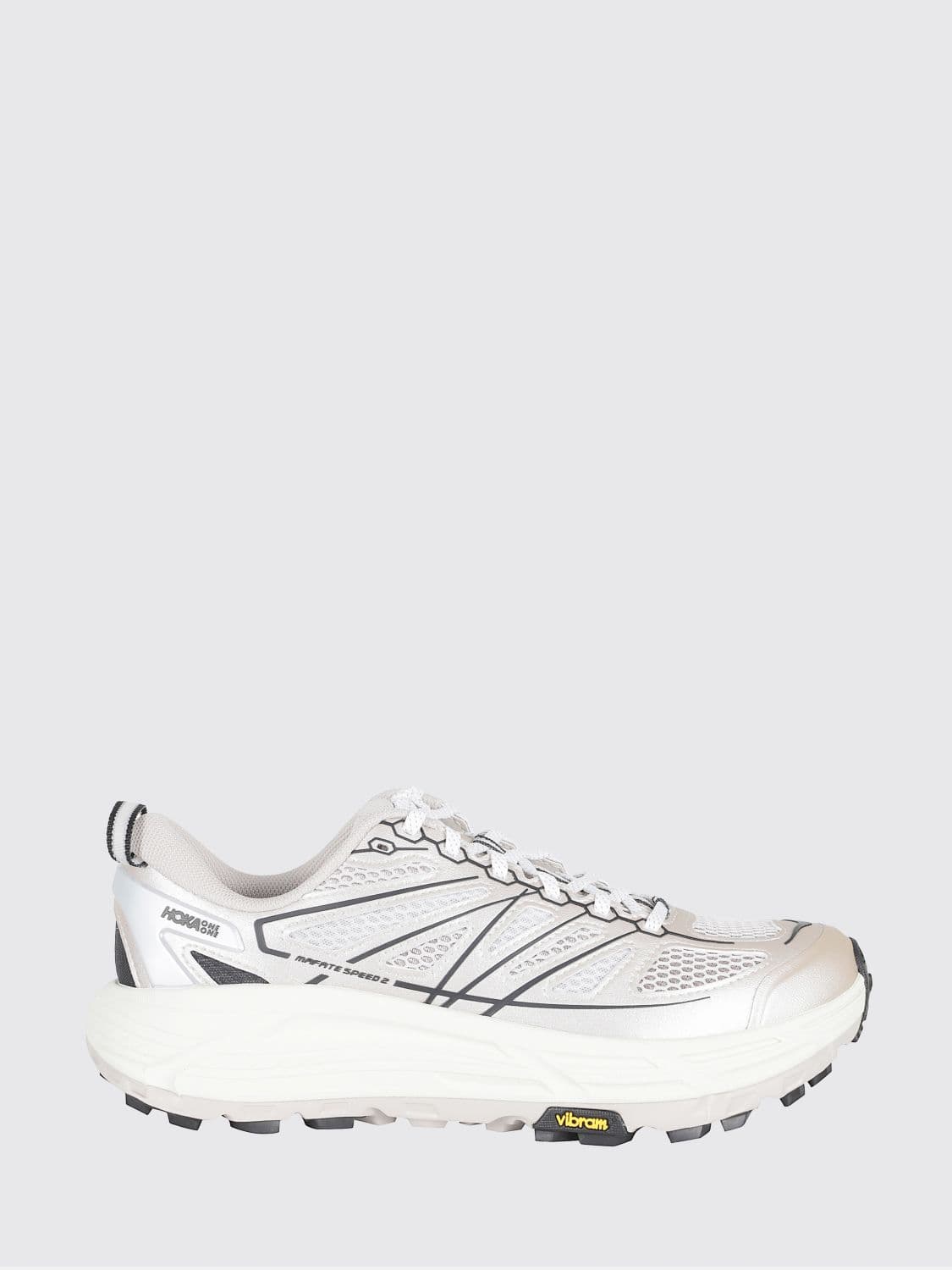Hoka Mafate Speed 2 Two-Tone Mesh Sneakers with a Vibram Notched Sole