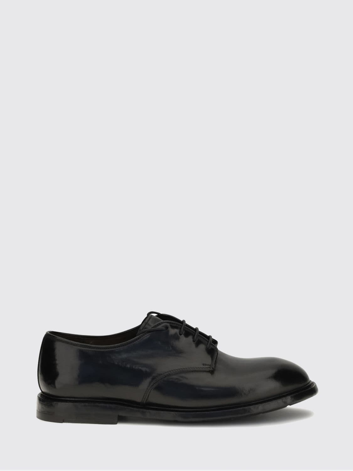 Premiata Smooth Calfskin Leather Derby Lace-Up Shoes with a Rubber Sole
