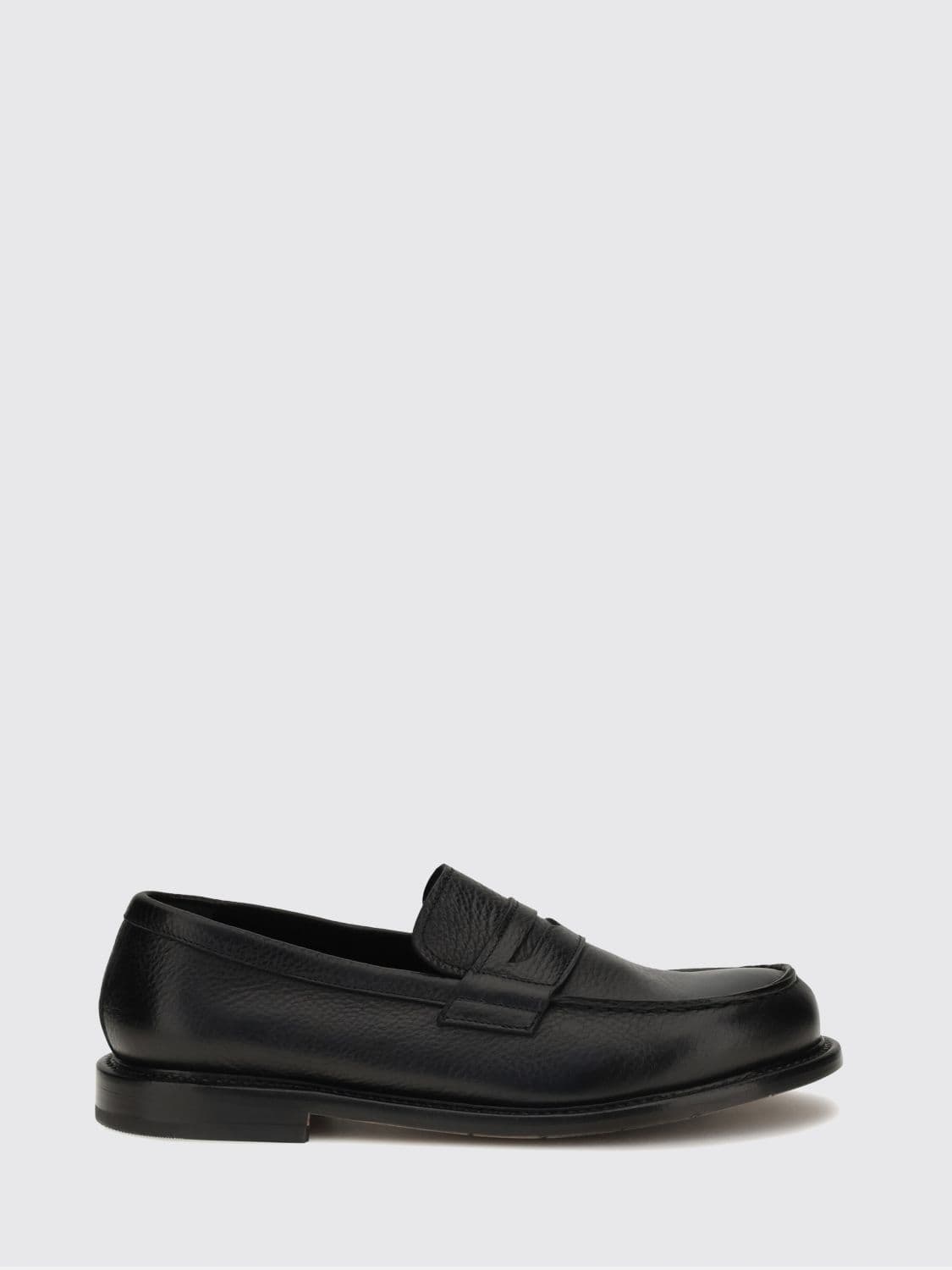 Premiata Classic Calfskin Leather Loafers with a Saddle Strap and Leather Sole