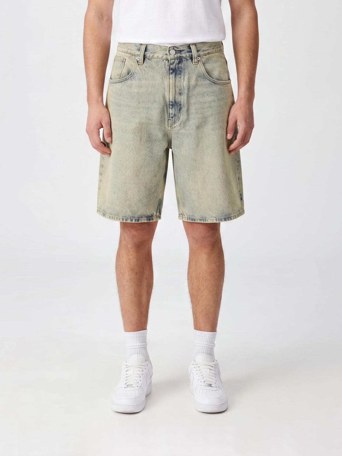 Sunflower 5-Pocket Cotton Denim Knee-Length Shorts