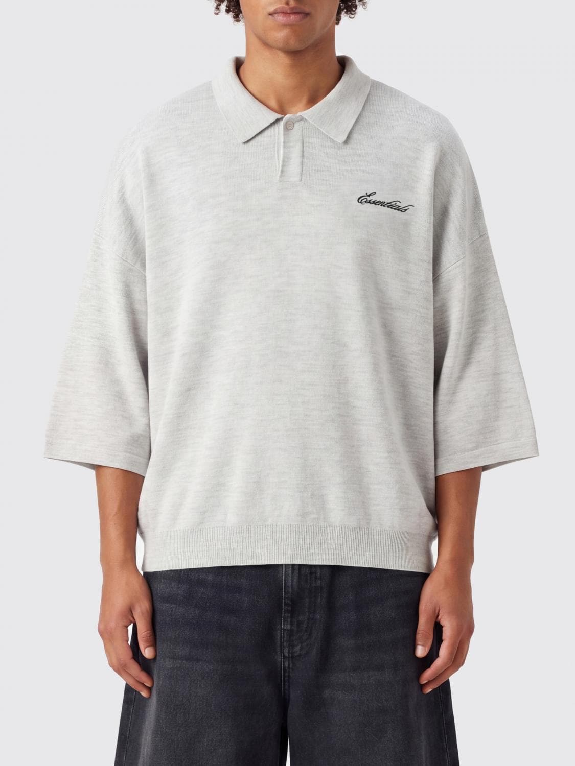 Fear Of God Long-Sleeved Merino Wool Polo Shirt with Logo and Relaxed Fit