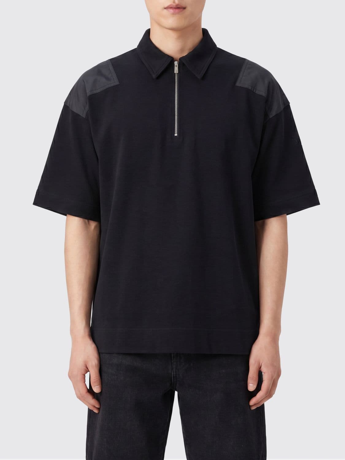 Tatras Short-Sleeved Cotton Polo Shirt with Zip Closure and Dropped Shoulders