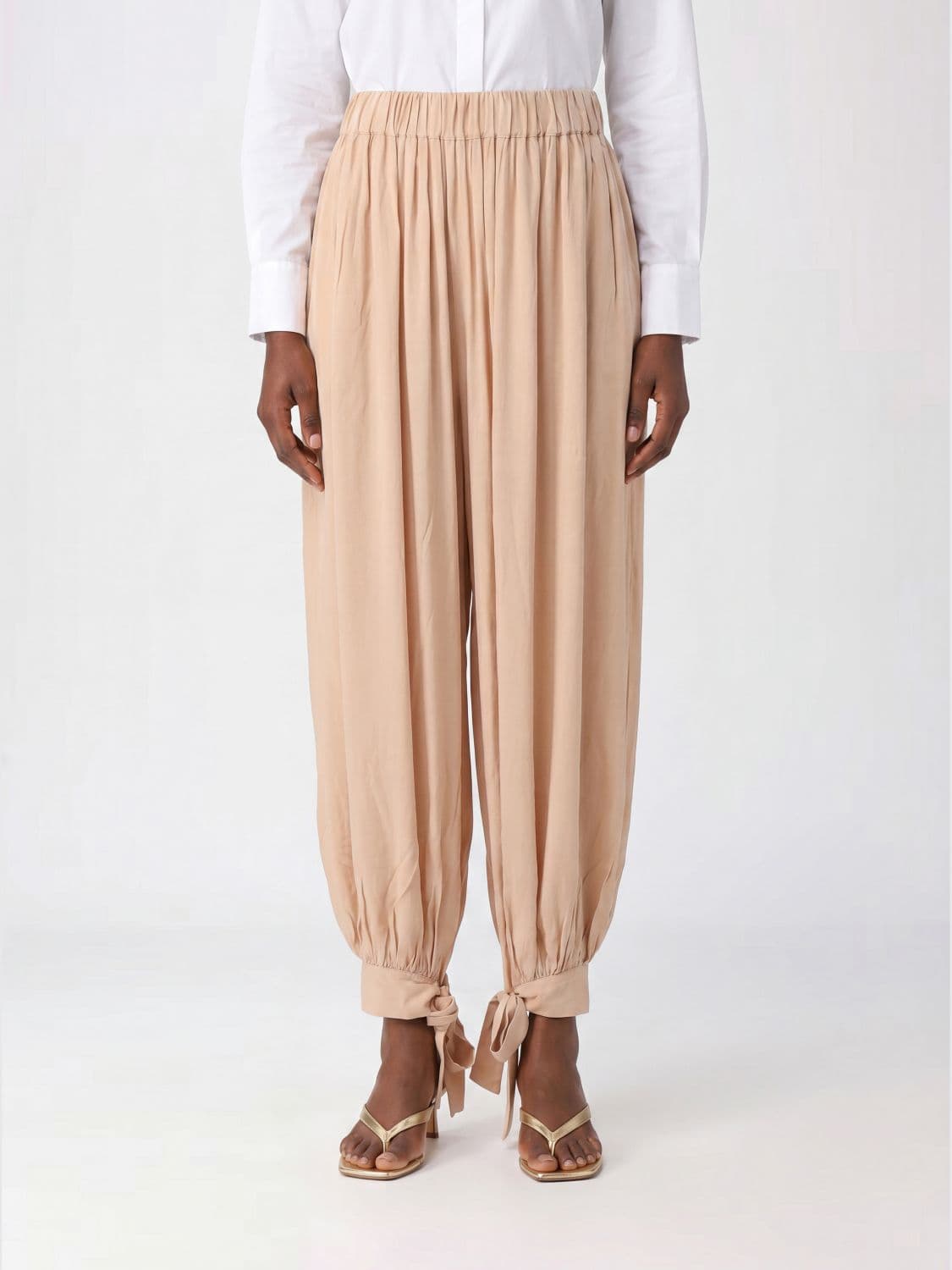 The Andamane Wide-Leg Pure Cotton Trousers with an Elasticated Mid-Waist