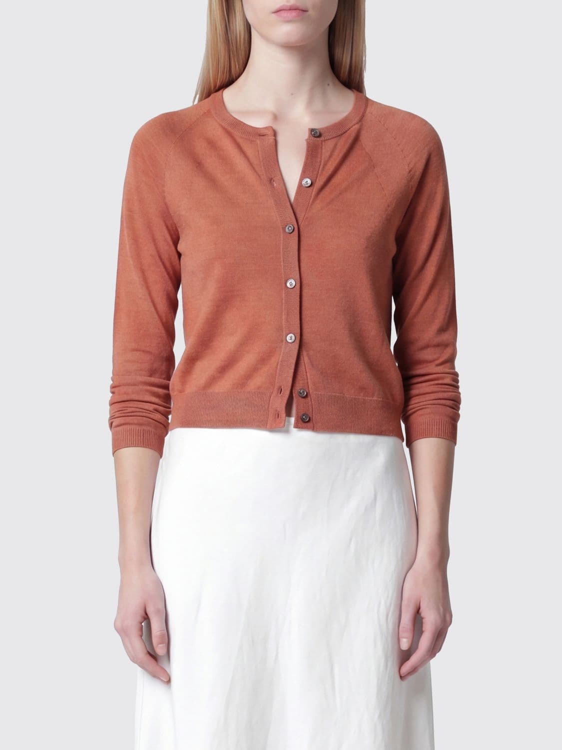Roberto Collina Cashmere and Silk Blend Crewneck Cardigan · S
