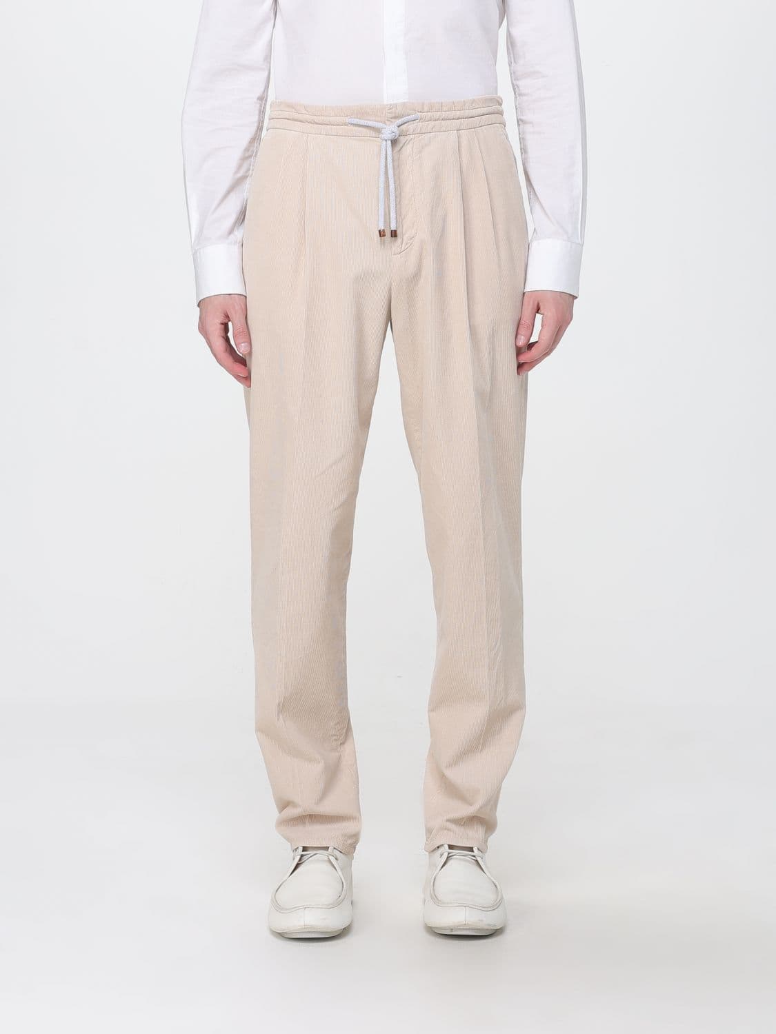 Brunello Cucinelli Velvet Drawstring Trousers with a Medium Rise
