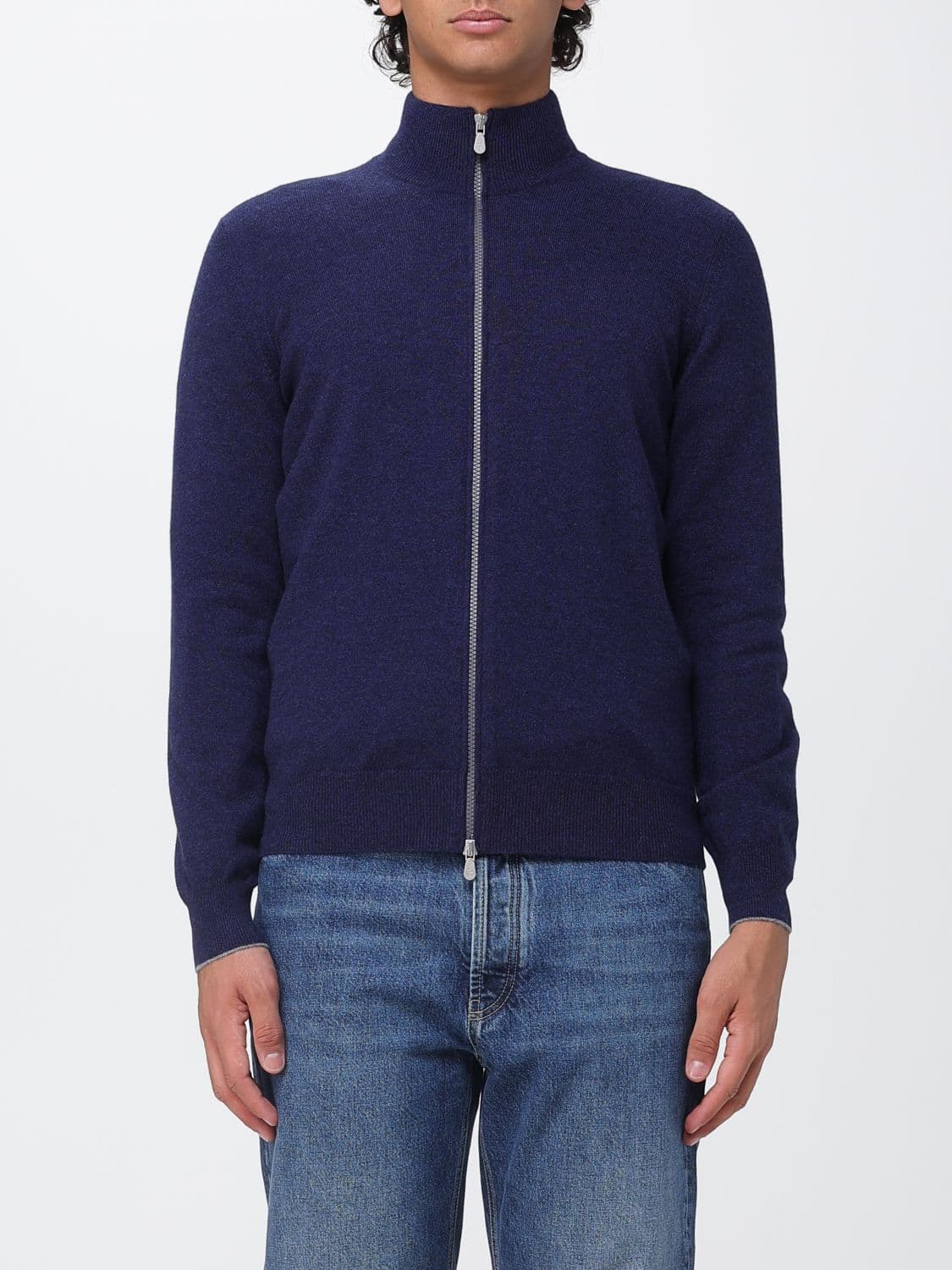 Brunello Cucinelli Slim Fit Cashmere Zip-Up Turtleneck Cardigan