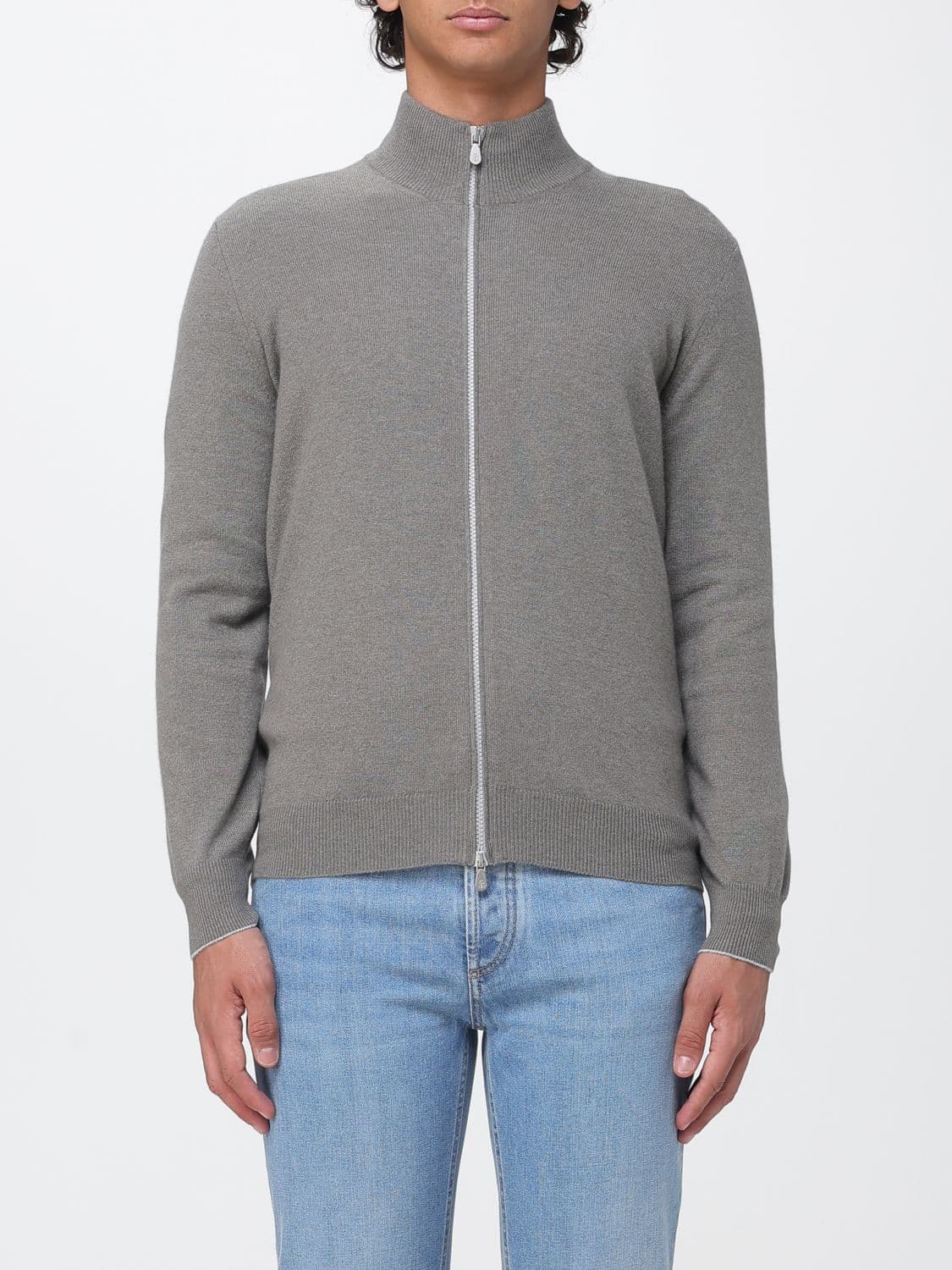 Brunello Cucinelli Slim Fit Cashmere Zip-Up Turtleneck Cardigan