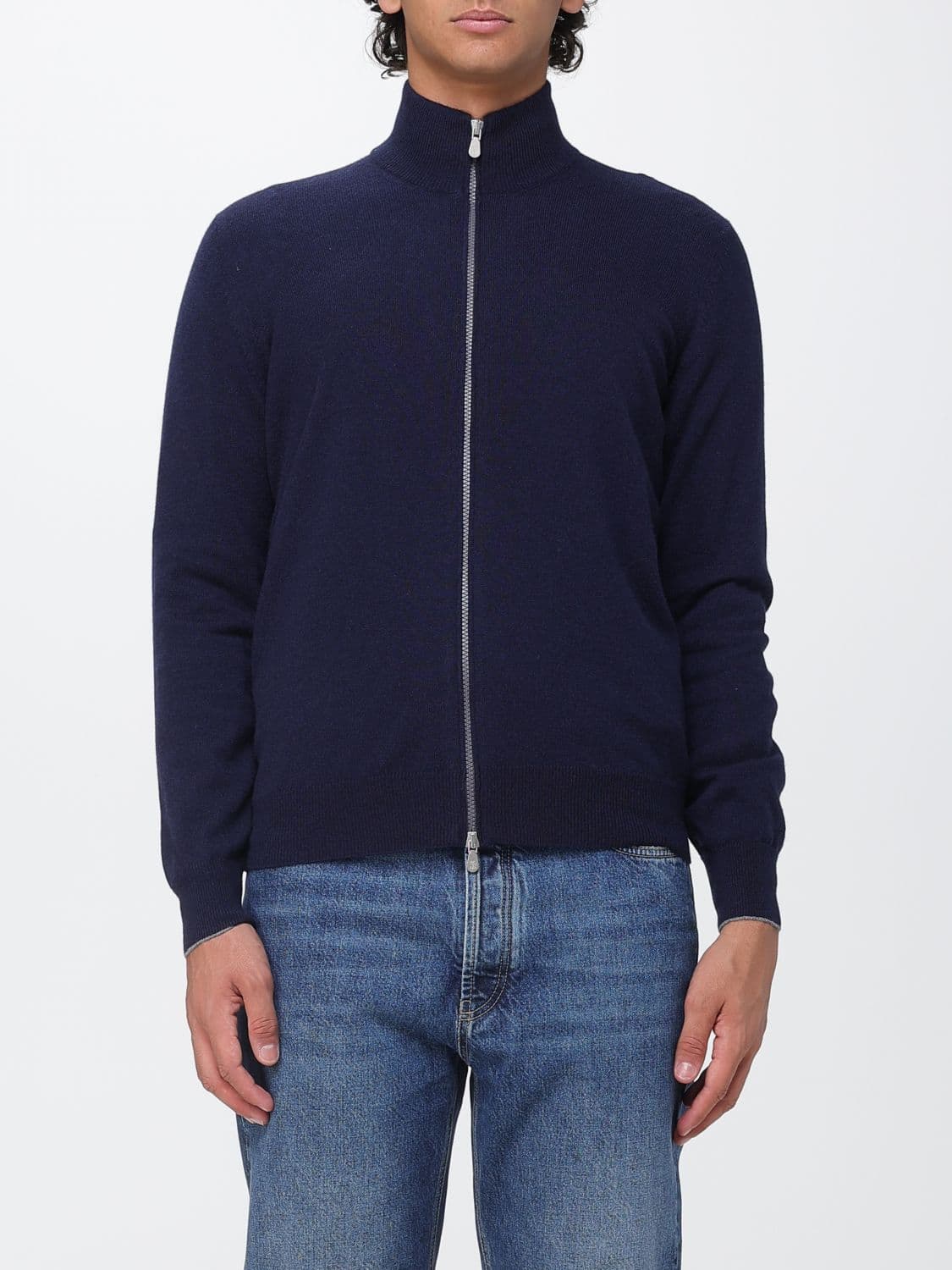 Brunello Cucinelli Slim Fit Cashmere Zip-Up Turtleneck Cardigan
