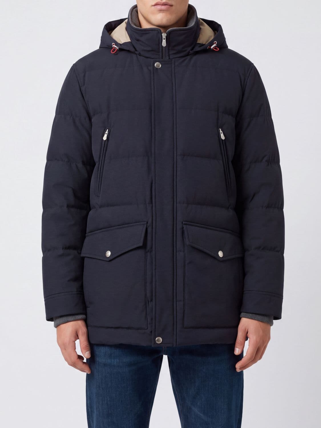 Brunello Cucinelli Short Water-Repellent Nylon Parka with Hood · XXL
